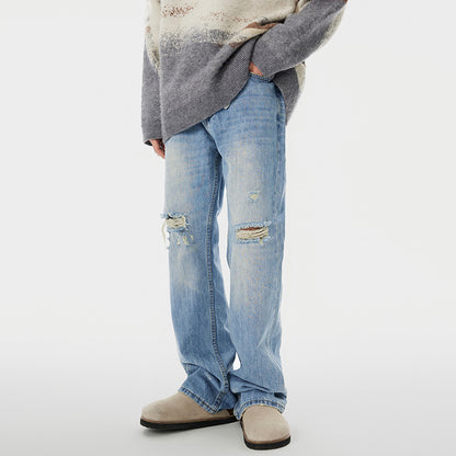 Bruce – Pantalon Large Déchiré de Haute Qualité