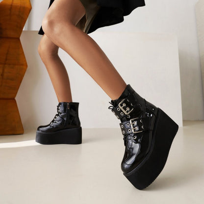 Michelle – Bottines à Talon Muffin en Vegan Noir