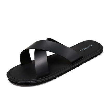 Cameron – Chaussons Simples et Confortables en Noir pour Hommes