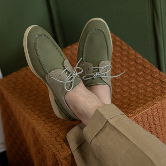 David – Chaussures de Voile Vintage à Lacets en Daim Végétalien Hautement Mercerisé