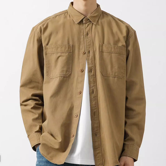 Jack – Chemise Casual Rétro en Coton Gris