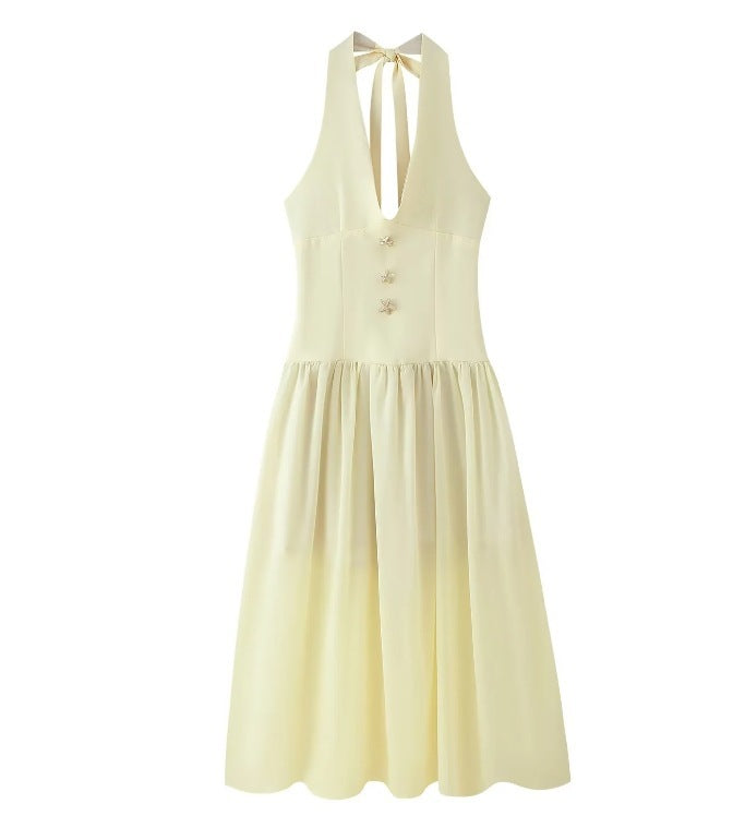 Jacqueline – Robe Dos Nu à Lacets Profonde V