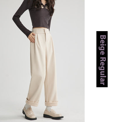 Heather – Pantalon Droit Décontracté en Laine Épais