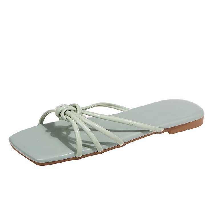 Jennifer – Tongs de plein air à tête carrée et semelle plate