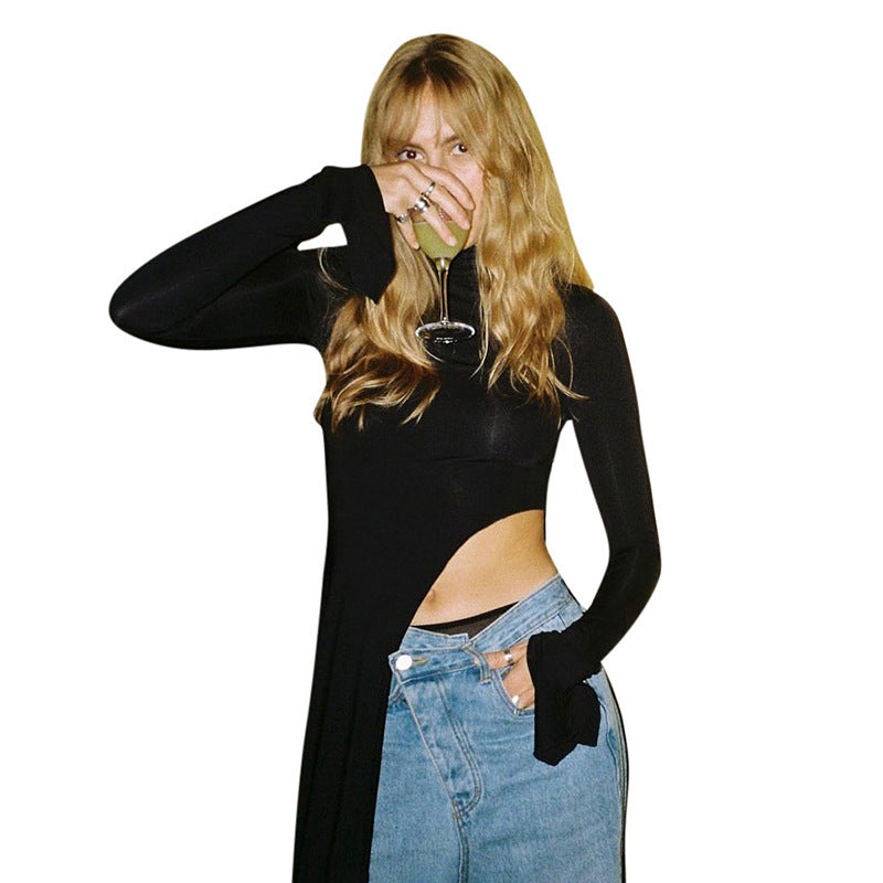 Megan – Pull Asymétrique à Col Roulé pour Femme