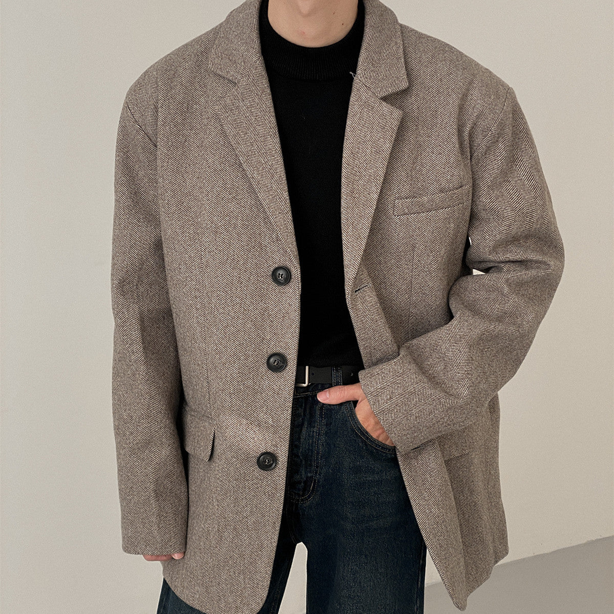 Noel – Veste de costume à simple boutonnage de style hongkongais vintage