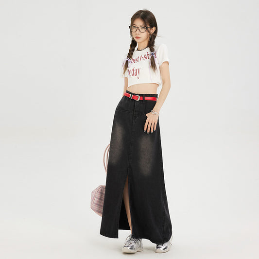 Tamara – Jupe en Jean Taille Haute à la Mode