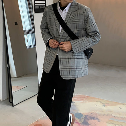 Clive – Costume à carreaux décontracté pour l'automne, style coréen tendance
