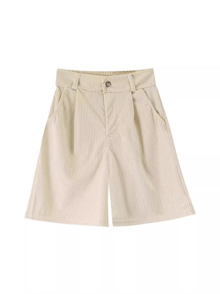 Sharon – Shorts en Velours Côtelé Taille Haute Décontractés
