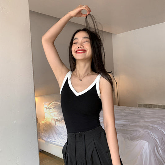 Joan – Gilet Matelassé en Coton à Bretelles