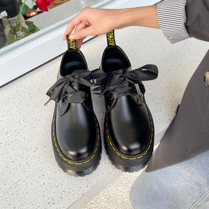 Rachael – Chaussures à Plateforme avec Ruban en Cuir Vegan