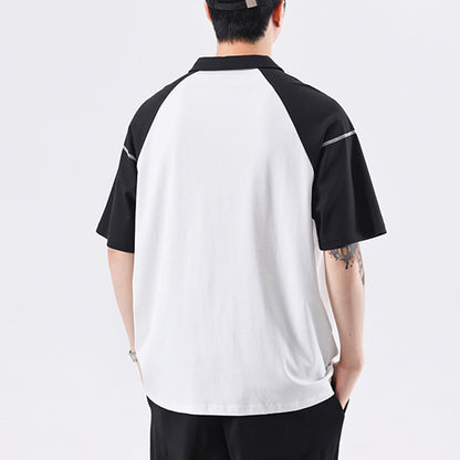Dale – Polo Zippé Contrasté à Manches Courtes pour Homme