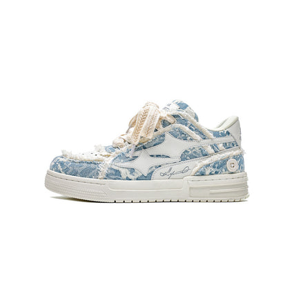 Leanne – Chaussures Décontractées à Semelle Compensée en Denim