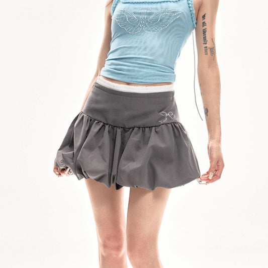 Lauren – Jupe Chiffon Évasée Taille Haute Été