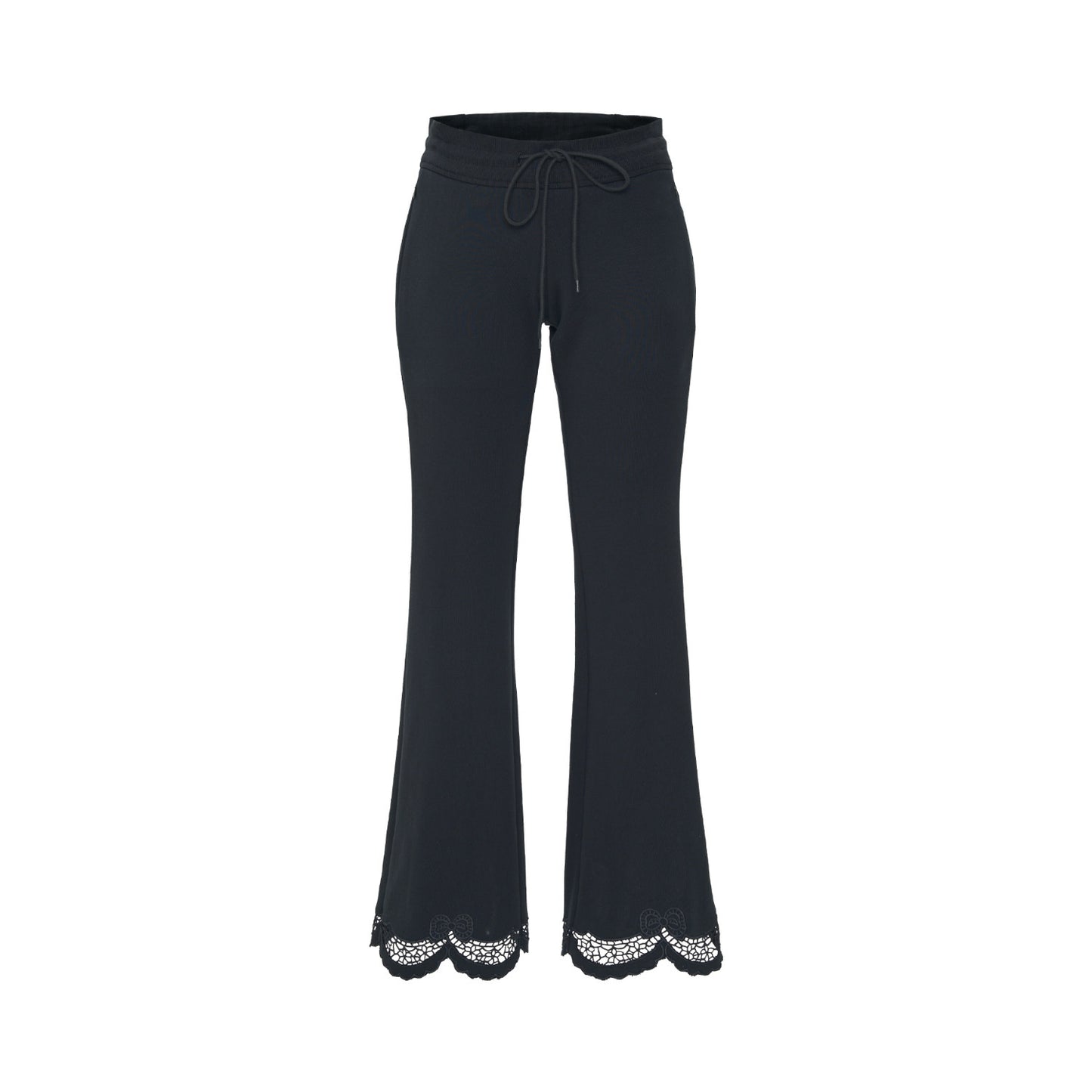 Jean – Pantalon Noir à Lacets Taille Haute