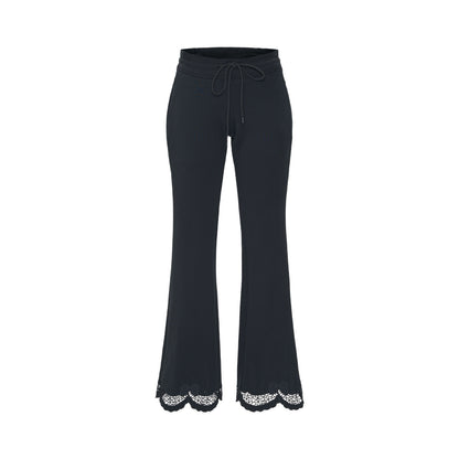 Jean – Pantalon Noir à Lacets Taille Haute