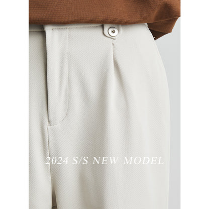 Alison – Pantalon Long Droit en Soie Glacée