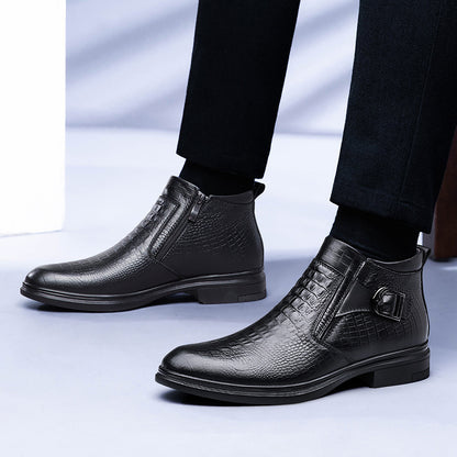 Spencer – Chaussures Hautes d'Affaires avec Fermeture Éclair en Cuir Vegan