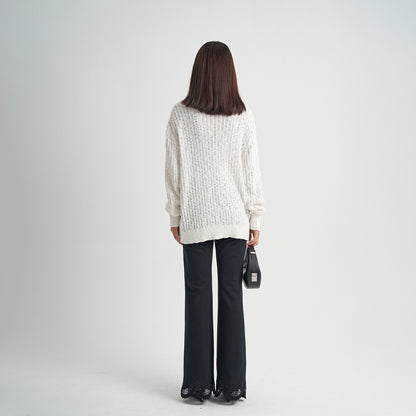 Jean – Pantalon Noir à Lacets Taille Haute