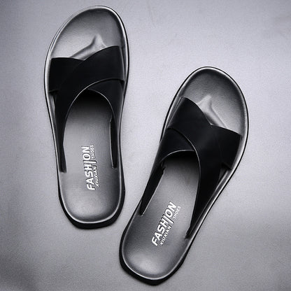 Will – Chaussons Antidérapants en Cuir Vegan Doux pour Hommes