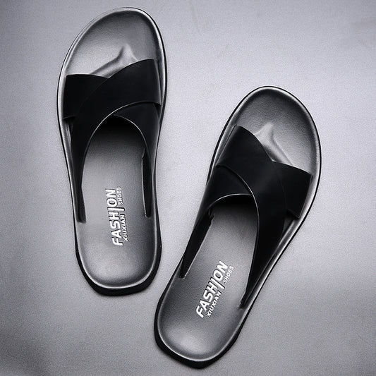 Will – Chaussons Antidérapants en Cuir Vegan Doux pour Hommes