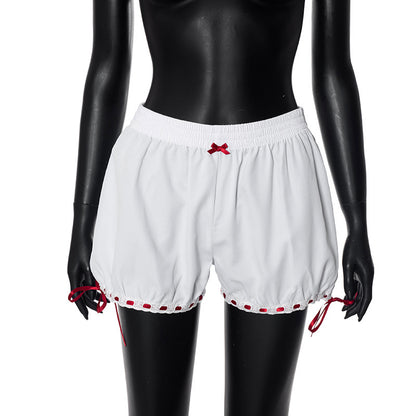 Lisa – Shorts avec Nœud en Dentelle et Couleurs Contrastées