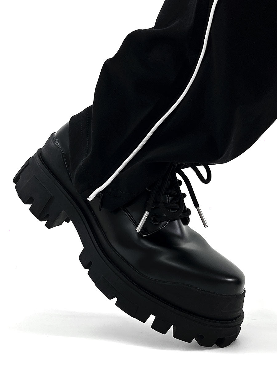 Phil – Chaussures Élevées en Cuir Vegan Noir