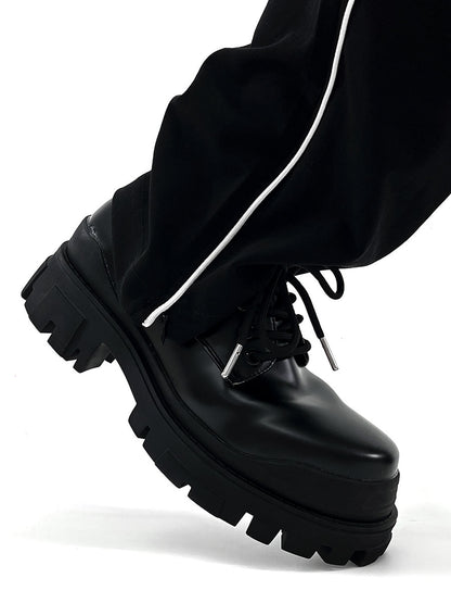 Phil – Chaussures Élevées en Cuir Vegan Noir