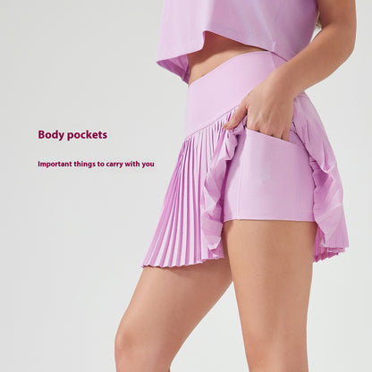 Alice – Jupe-Short de Sport à Trois Points Anti-Exposition Double Couche