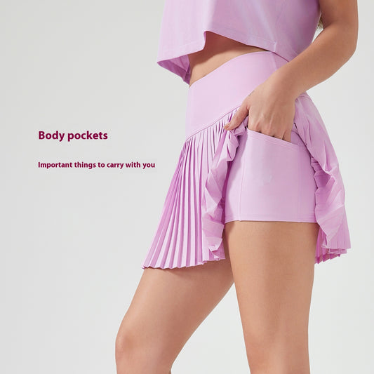 Alice – Jupe-Short de Sport à Trois Points Anti-Exposition Double Couche