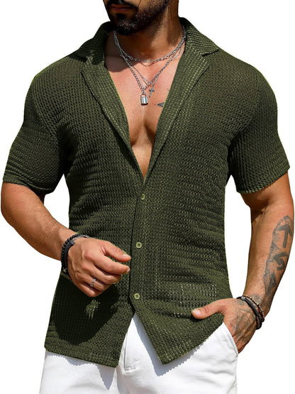 Jon – Chemise Cardigan Respirante à Manches Courtes