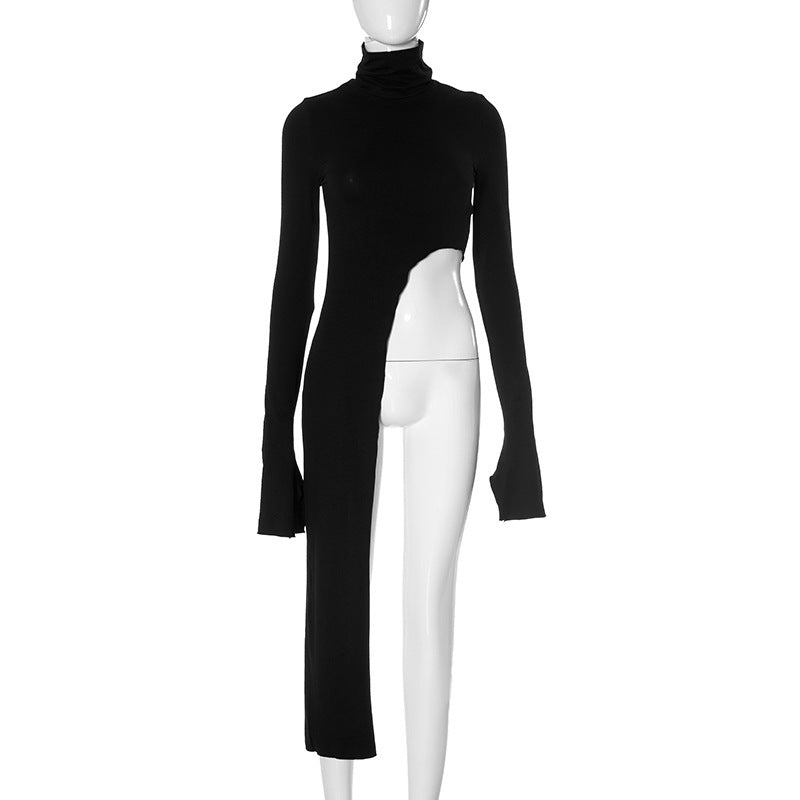 Megan – Pull Asymétrique à Col Roulé pour Femme