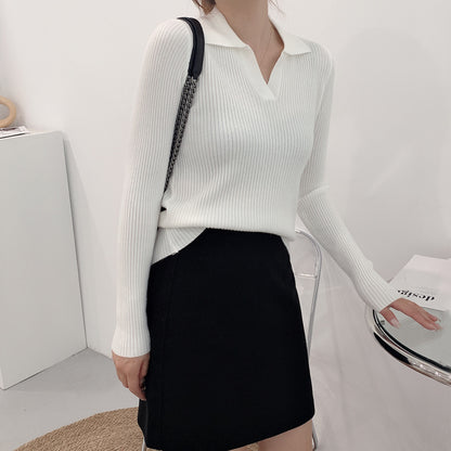 Nicola – Pull à Col Polo avec Manches Longues pour Femme
