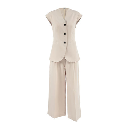 Abigail – Ensemble Pantalon Taille Haute et Gilet Sans Manches
