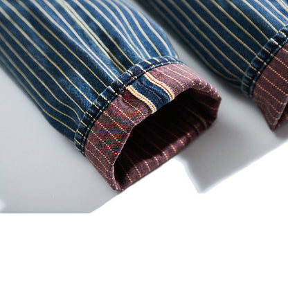 Denis – Jeans Rayés Rétro Amples