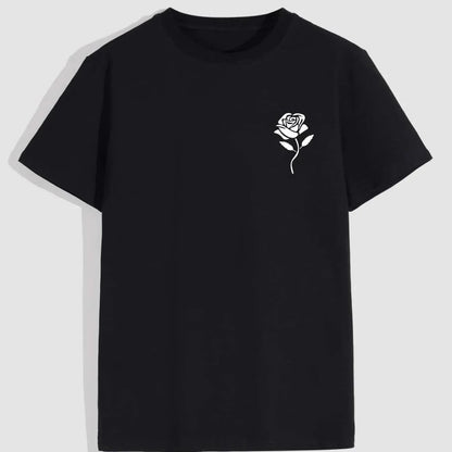 Danny – T-shirt Imprimé Rose pour Hommes, Col Rond, Manches Courtes