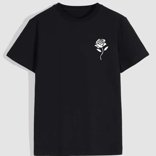 Danny – T-shirt Imprimé Rose pour Hommes, Col Rond, Manches Courtes