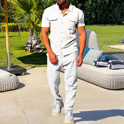 Joel – Ensemble Chemise à Manches Courtes Décontracté