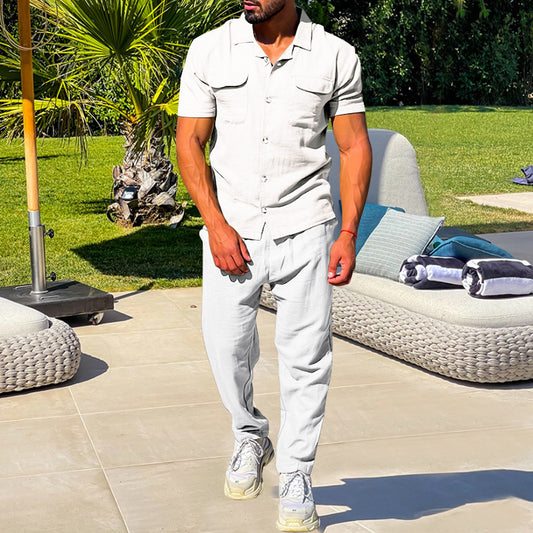 Joel – Ensemble Chemise à Manches Courtes Décontracté