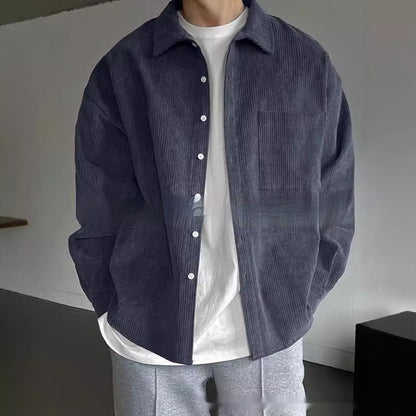 Spencer – Chemise Casual en Velours Côtelé à Manches Longues