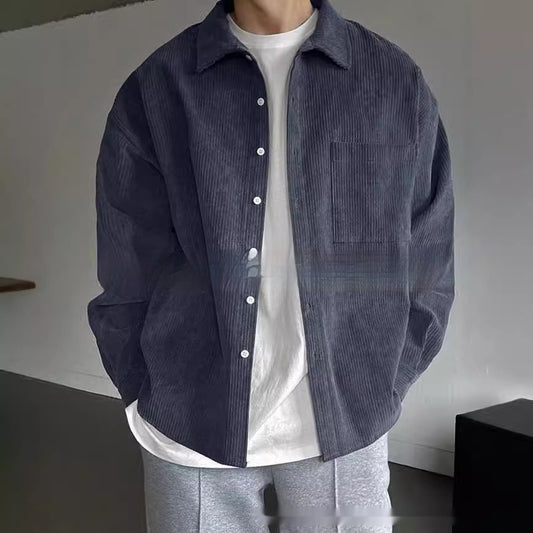 Spencer – Chemise Casual en Velours Côtelé à Manches Longues