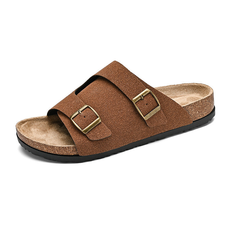 Jude – Sandales à Double Boucle en Similicuir Suède