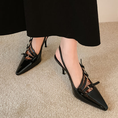 Stephanie – Escarpins Féeriques à Talons Aiguilles avec Boucle Ceinture