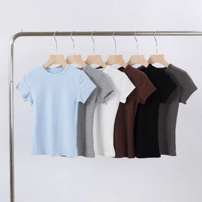 Wendy – T-shirt à Manches Courtes Col Rond à Effet Amincissant