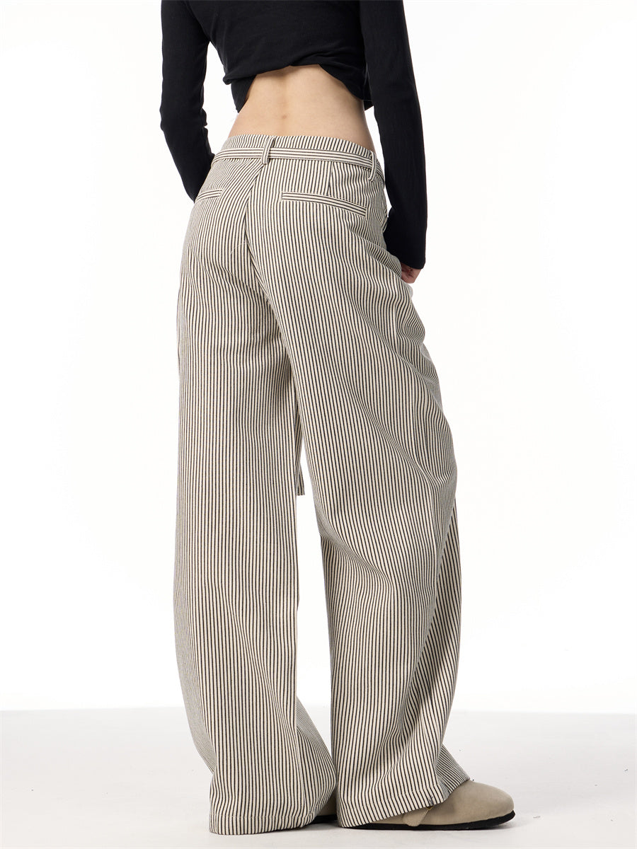 Heidi – Pantalon Droit à Rayures Vintage