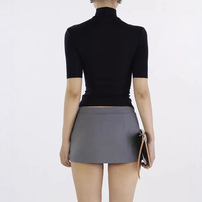 Lisa – T-shirt Col Roulé en Tencel et Lycra