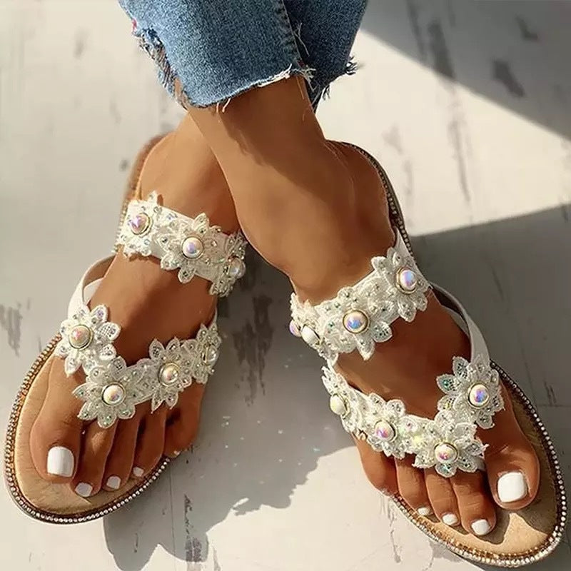 Diana – Sandales à Tongs avec Fleurs