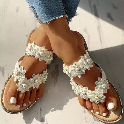 Diana – Sandales à Tongs avec Fleurs