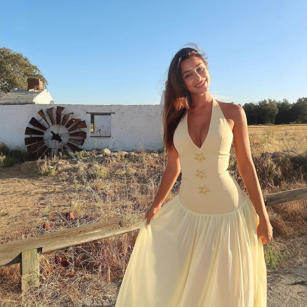 Jacqueline – Robe Dos Nu à Lacets Profonde V