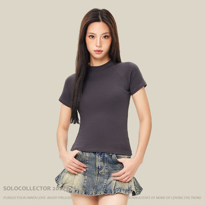 Rachael – T-shirt à Manches Raglan et Couleur Unie